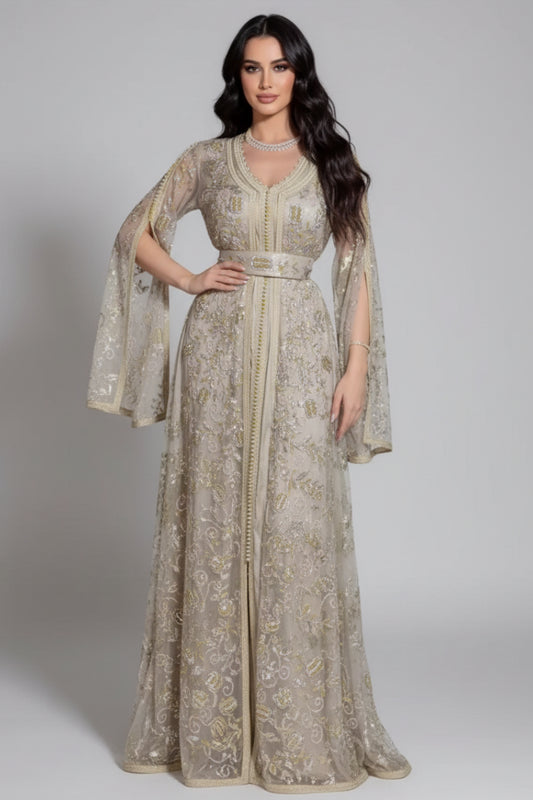 Caftan – Royal V-Neck A-Line Evening Caftan